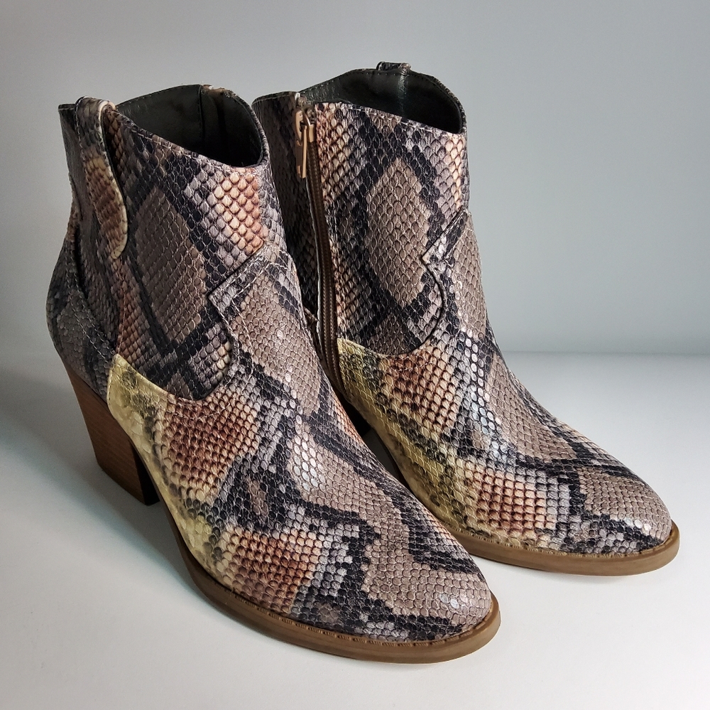 Snake Skin Print Booties Size 7